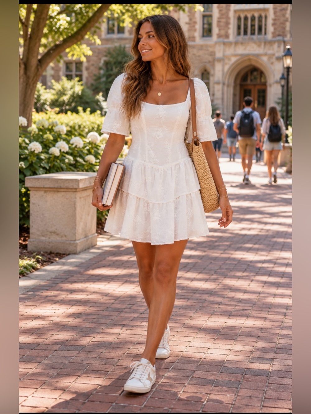 Gianni Bini White Tiered Mini Dress